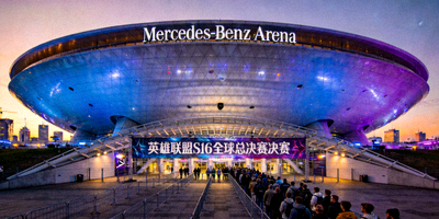 柏林梅赛德斯奔驰文化中心外景，英雄联盟S16全球总决赛决赛举办场地