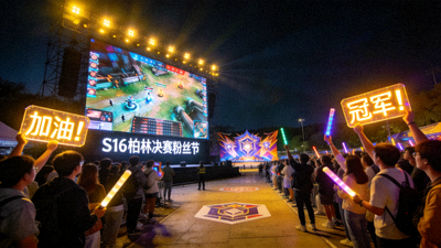 S16柏林决赛期间粉丝节活动户外大屏观赛区